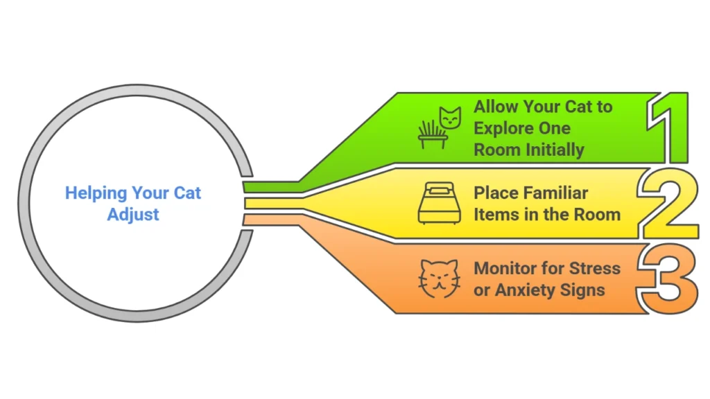 Graphic on allocating a safe room for your cat.